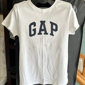 GAP Women's White Tee with Black Dark Navy Logo New!